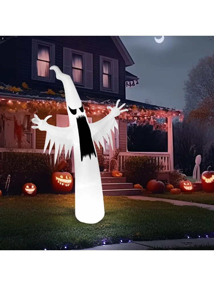 12 FT Scary Ghost Halloween Inflatables Outdoor Decorations Inflatable Ghost Blow Up for Yard with LEDs for Outside Yard Decorations