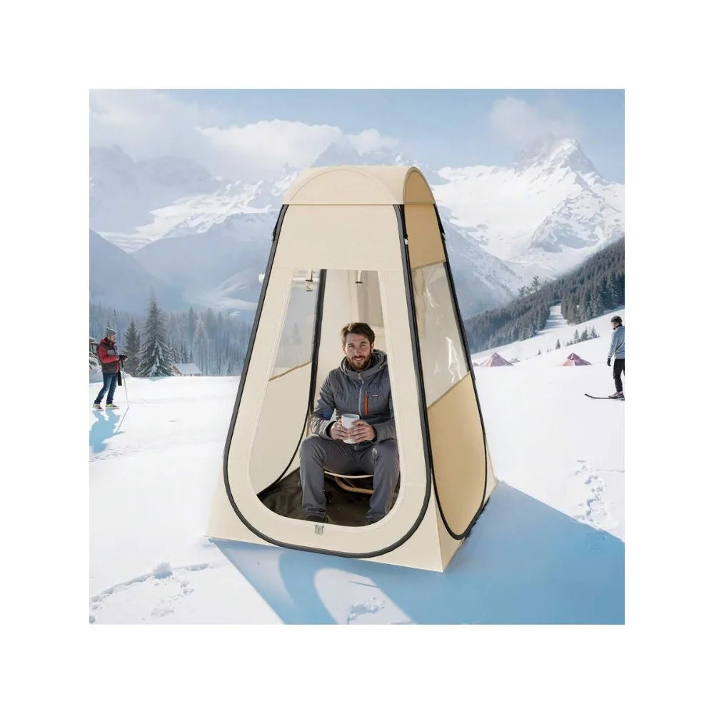 Pop Up Sports Tent, 47x47 Inch Clear Bubble Tent for 1 Person, Waterproof Outdoor Pod with Floor Mat and Top Cover, Camping Shelter Dome
