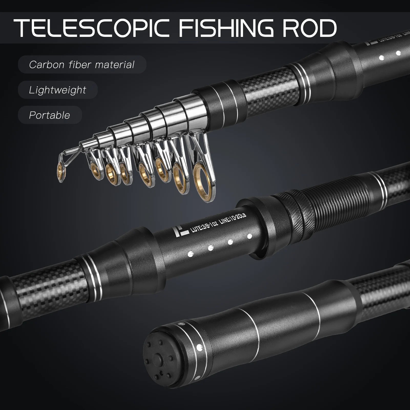 Fishing Rod and Reel Combos Telescopic Fishing Pole with Spinning Reel Kit Carry Bag