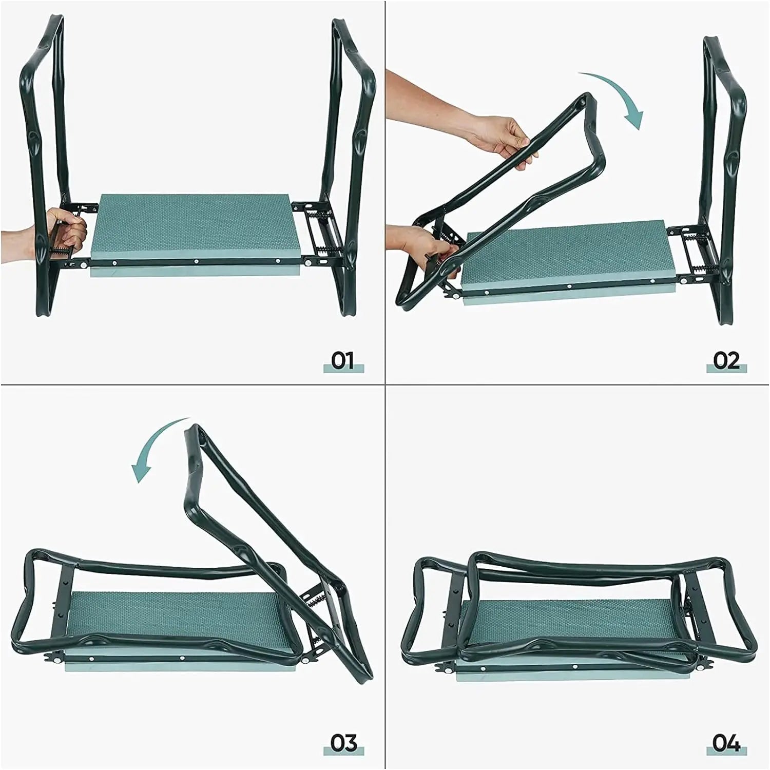 Upgraded Folding Garden Kneeler and Seat with Foam Kneeling Pad