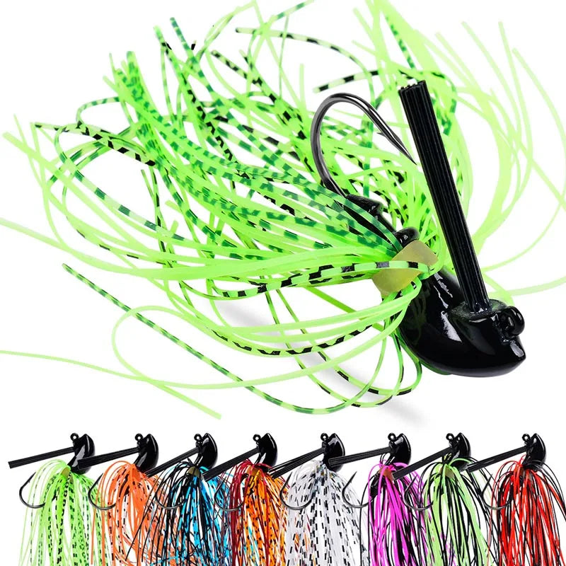 8Pcs Bass Trout Football Jigs Set Weedless Finesse Jig Swim Jigs with Silicone Skirts 1/4 3/8 1/2 oz