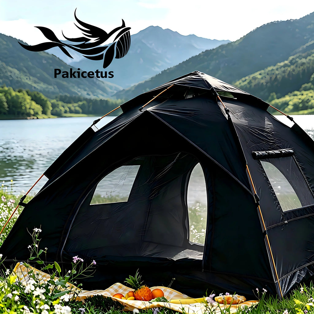 1-3 Person Pop Up Camping Tent, 60s Fast Setup Dual Door Portable Dome Tent with Storage Bag for Backpacking Hiking