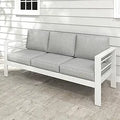 Outdoor Couch Aluminum Patio Furniture Sofa with 5" Thick and Soft Cushion and Wide Arm