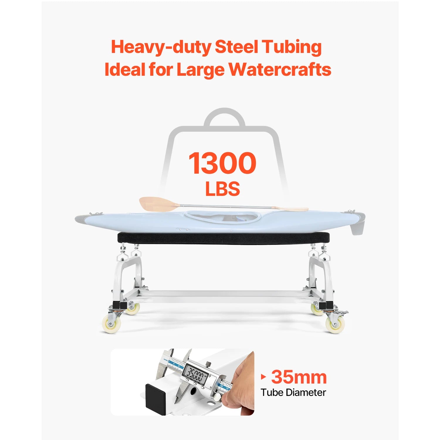 1000/1300LBS Watercraft PWC Dolly Jet Ski Stand PWC Cart with 4 Casters & Adjustable Bunks