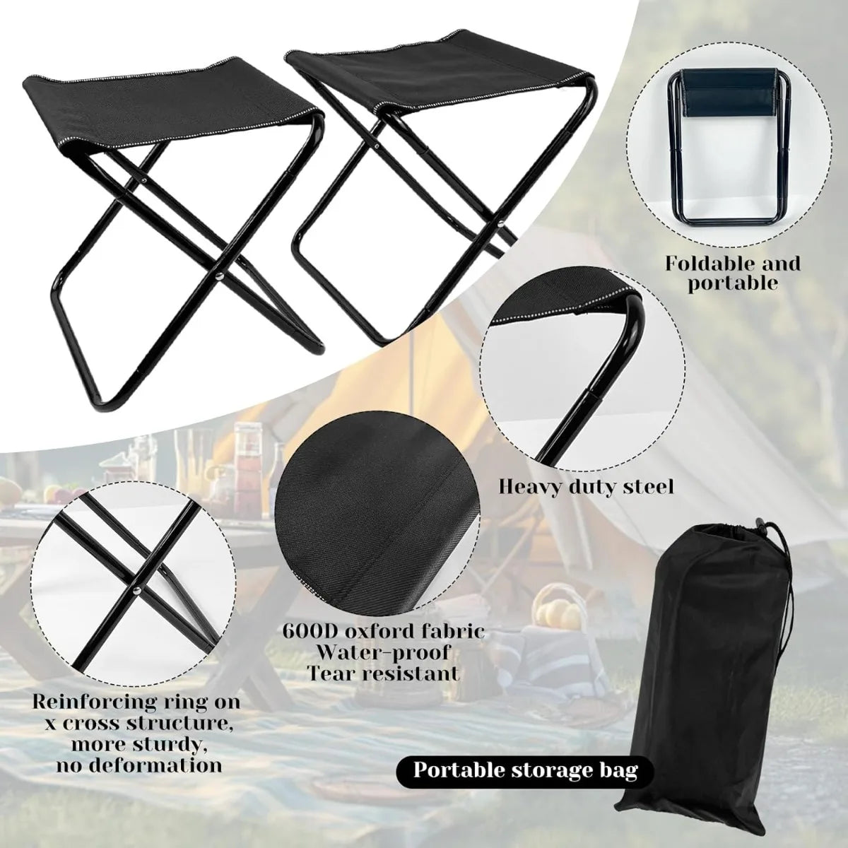 Folding Camping Table with Chairs Lightweight Picnic Table for Beach Hiking Travel