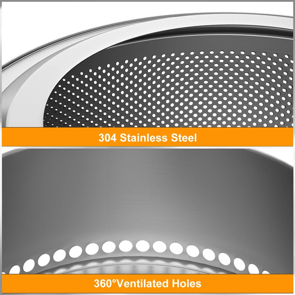19-inch Smokeless Fire Pit, Used for Outdoor Wood Burning, Portable 304 Stainless Steel Camping Stove