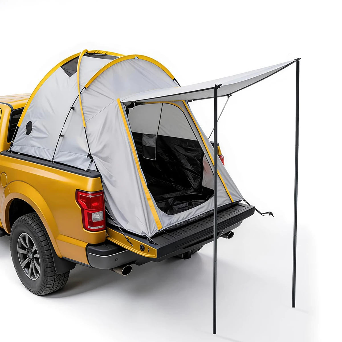 Waterproof Double Layer Pickup Truck Bed Tent with Awning or not – 210D Oxford, UPF 50+ Sun Protection, Fits 5-6.5ft Small & Mid-Size Truck Beds, Easy Setup, Portable Outdoor Camping Shelter for Road Trips, Tailgating, Over