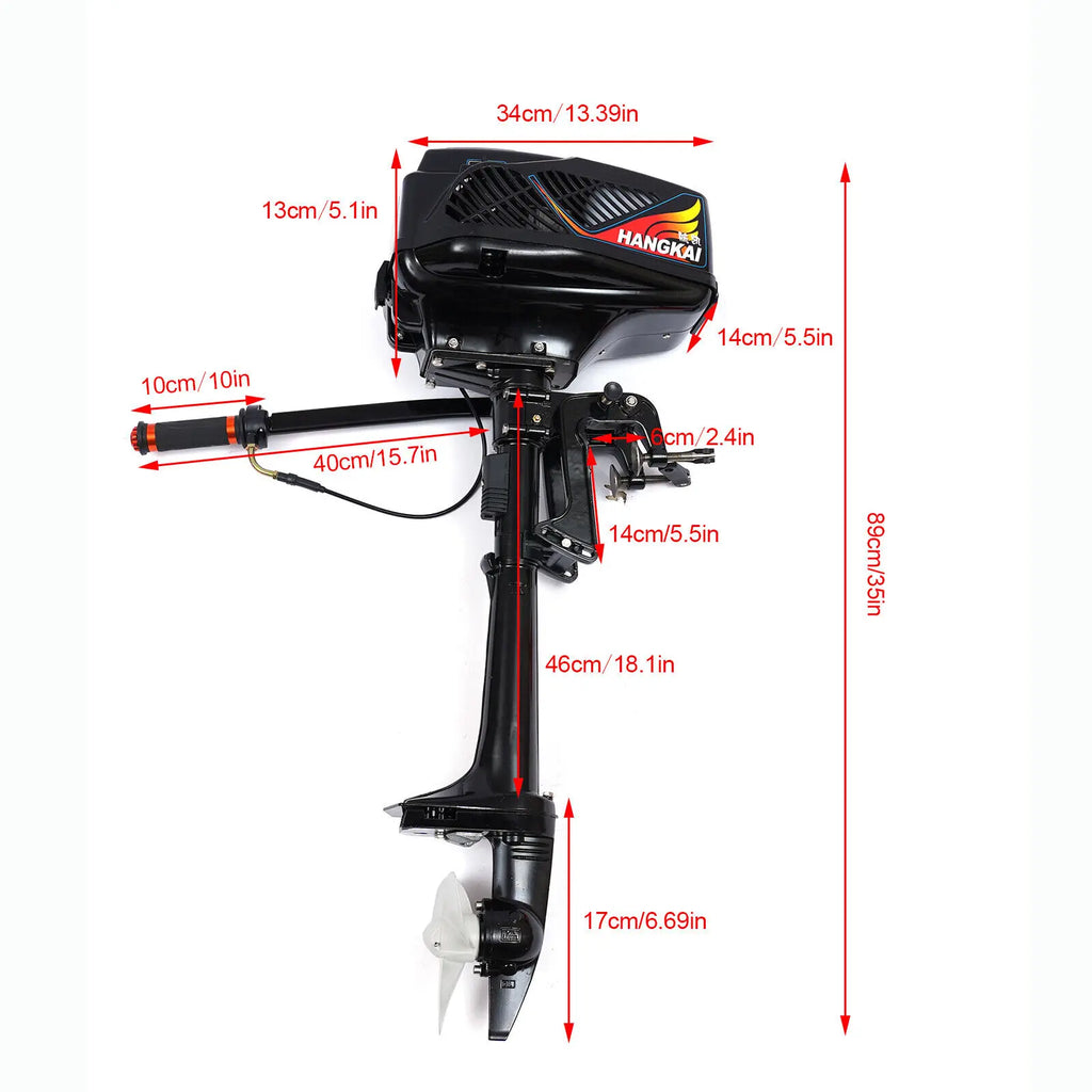 3.6HP 2 Stroke Heavy Duty Outboard Motor Boat Motor  Water Cooling System Short Shaft