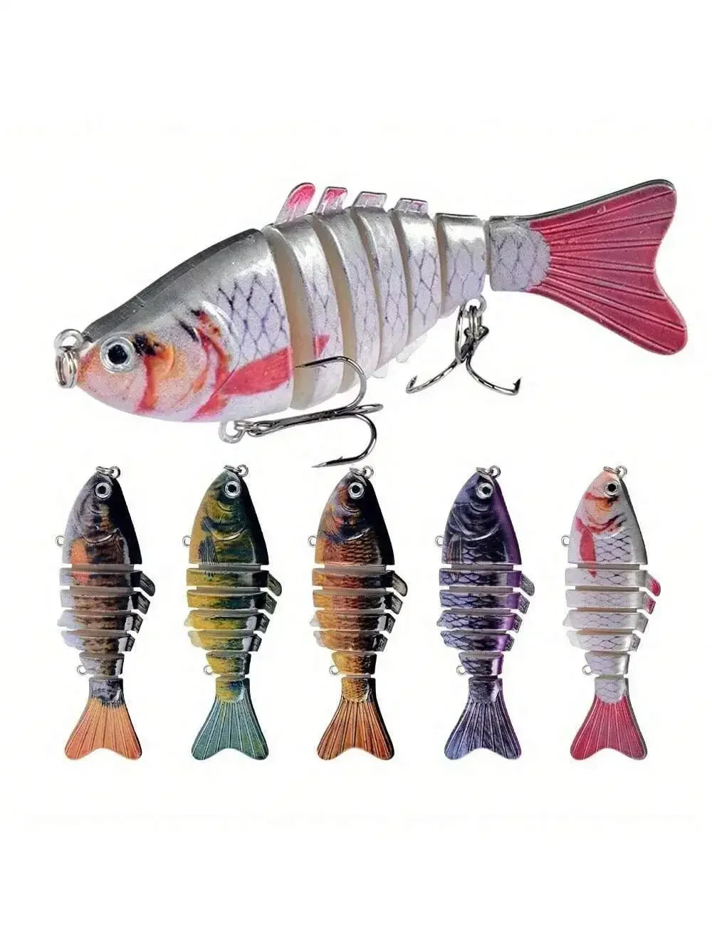 5pcs Multi Jointed Bait 7-Segment Fishing Lures Swimbait Bionic Wobbler