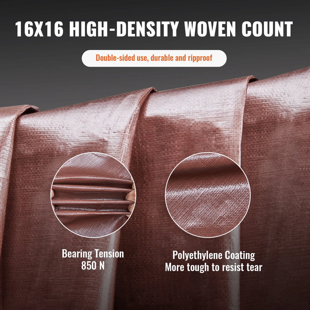 Heavy Duty Tarp Waterproof Tear Proof Poly Plastic Tarps Cover Multi-Purpose Outdoor Tarpaulin with Grommets for Truck