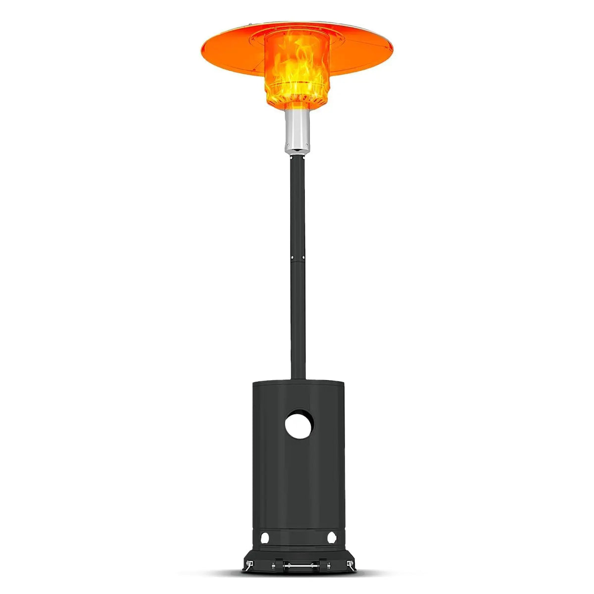 48000 BTU Propane Patio Heater Wind-Resistant Outdoor Heater With Triple Safety Protection Removable Wheels & Round Cover