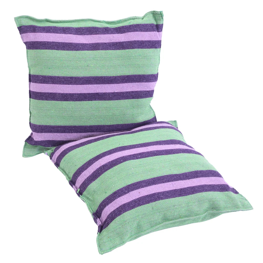 Outdoor Hanging Rope Chair Polyester Cotton with 2 Soft Pillows 250 Lbs Capacity