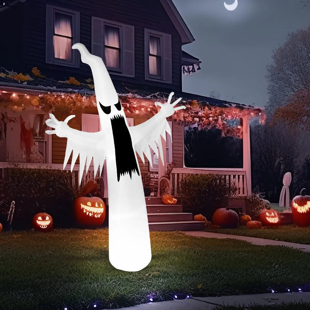 12 FT Scary Ghost Halloween Inflatables Outdoor Decorations Inflatable Ghost Blow Up for Yard with LEDs for Outside Yard Decorations