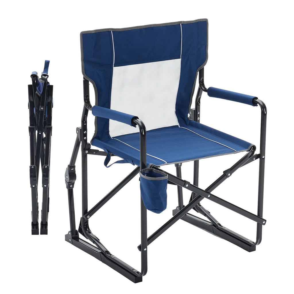 Outdoor Folding Portable Camping Chair Mesh Back Waterproof Armrests Sturdy Frame Foldable Seat