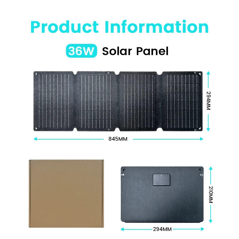 Portable Solar Panel Folding Bag USB Type-C Camping Power Bank ﻿