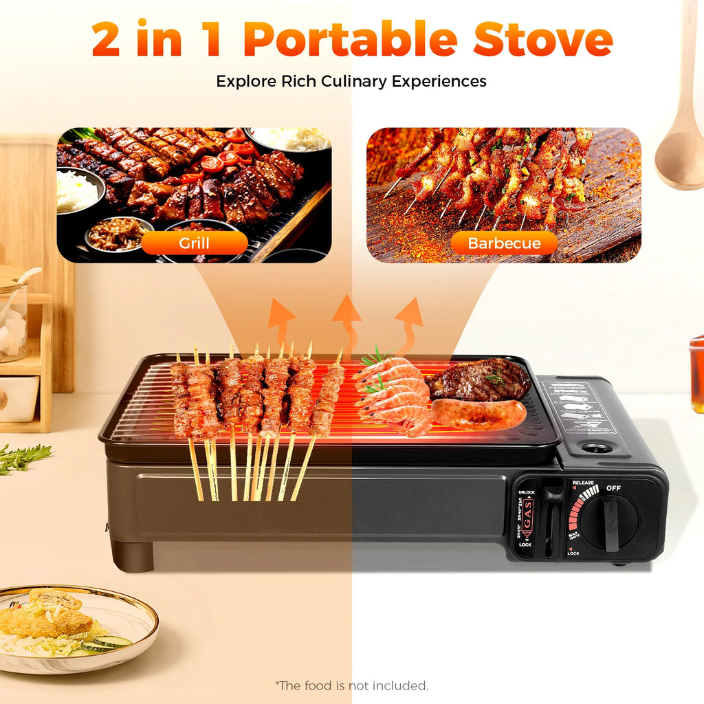 Portable Camping Grill Butane Gas Stove For Camping, Trekking