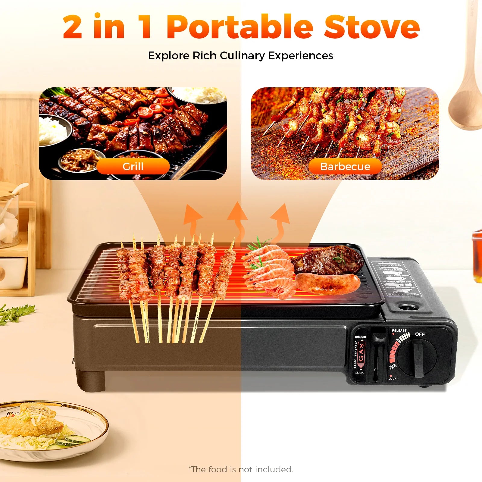 Portable Camping Grill Butane Gas Stove For Camping, Trekking
