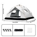 Silver Compact Auto-Tent - Quick 60-Second Setup Sunshade for 3-4 People, All-Weather & Portable