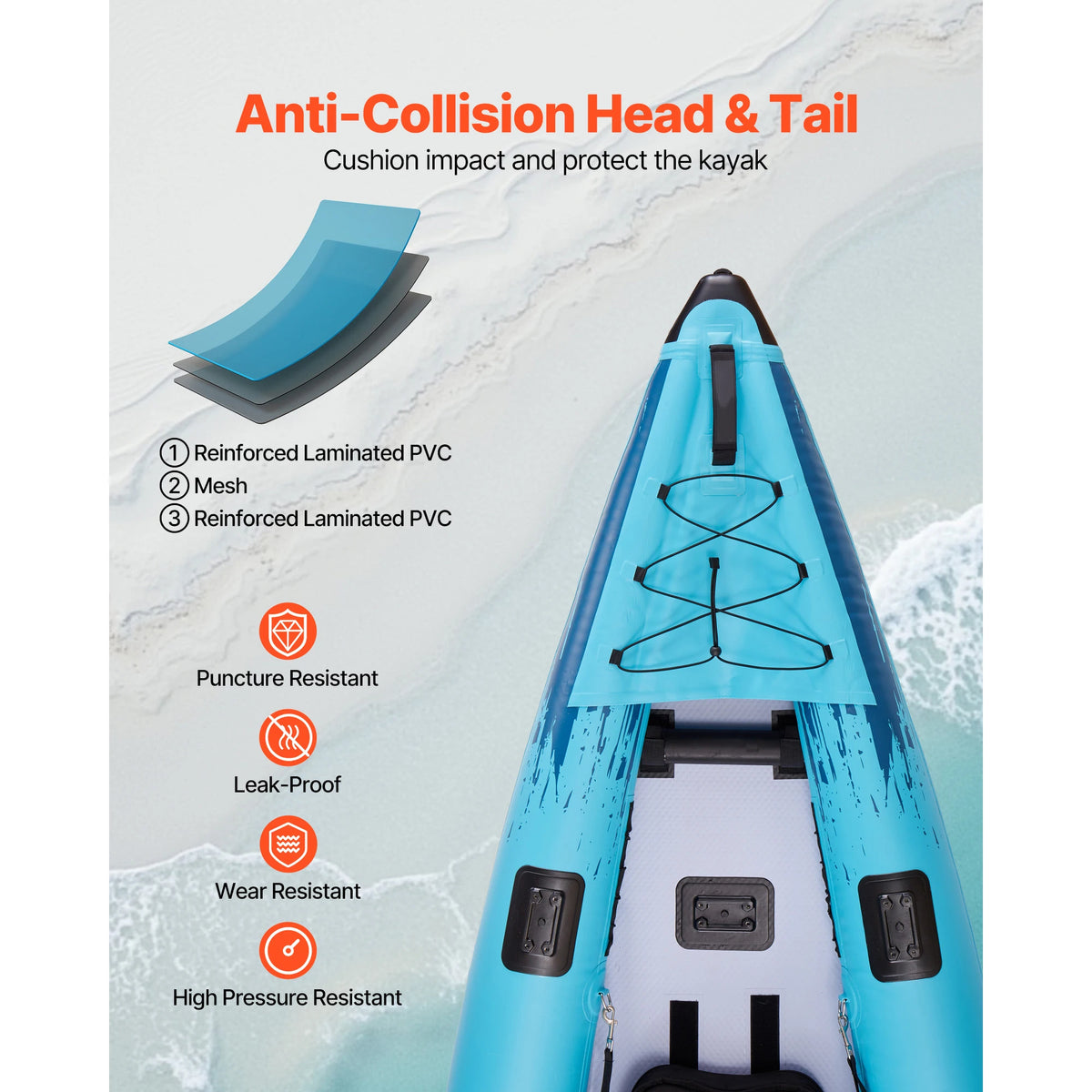 700LBS Inflatable Kayak 2-Person Inflatable Recreational Kayak Leak & Puncture-Resistant with Padded Seat for Fishing