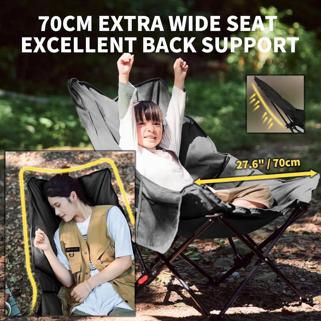 Sea Star Recliner Outdoor Folding High Back Moon Chair 2-Position Adjustable Portable Camping Chair