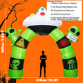 10.5FT Halloween Inflatable Alien Arch Decoration Archway with Built-in LED Lights