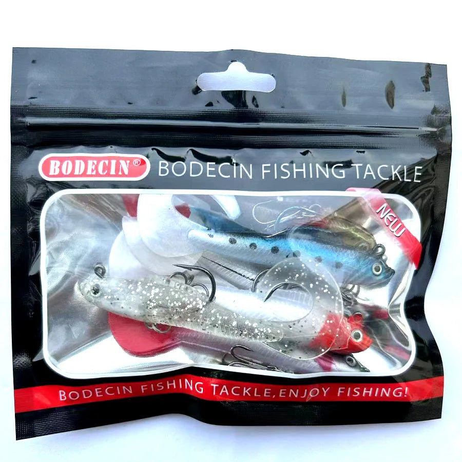6PCS Wobblers Artificial Baits Fishing Tackle Soft Silicone Bait For Sea Bass Spoon Pike Fishing Lures Swimbait
