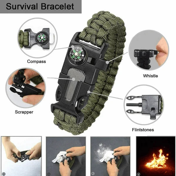 14-In-1 Outdoor Emergency Survival Kit Camping Hiking Case Set Box