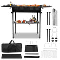 Portable Charcoal Grill Foldable Kabob Barbecue for Camping Hibachi Griddle Skewer Backyard Party