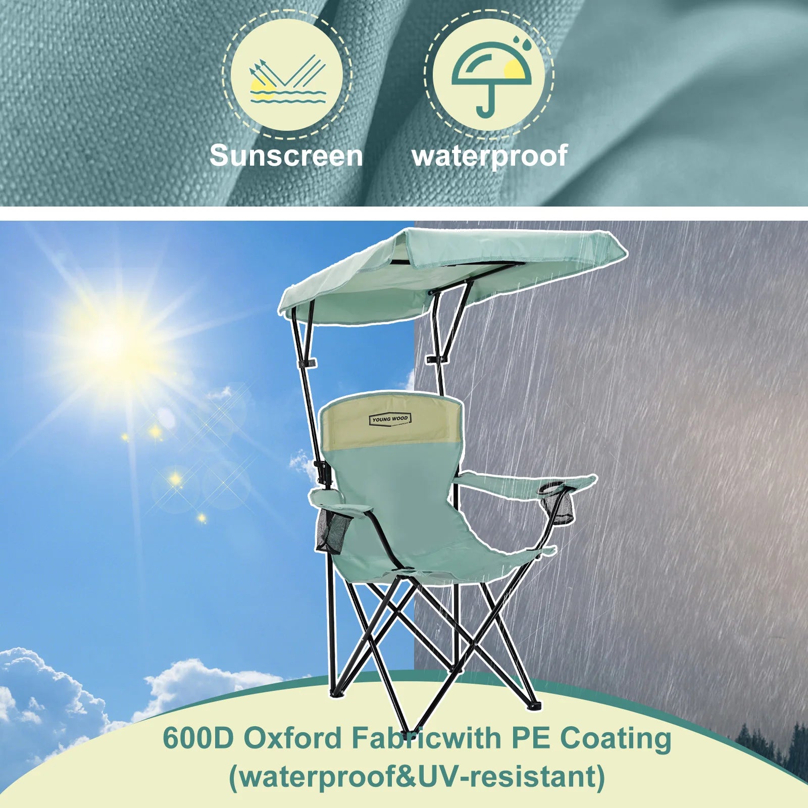 Outdoor Furniture Portable Folding Camping Chair With Armrests Lightweight Travel Chair