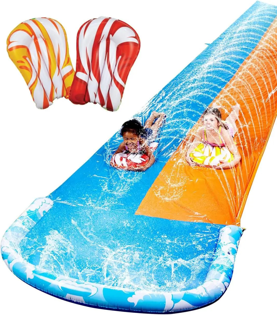 32.5ft Mega Inflatable Water Slide with Dual Racing Lanes 2 Splash Sprayer Outdoor