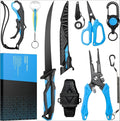 Multi-functional Fishing Tool Set Including Fishing Plier, Fillet Knife, Foldable Fishing Scissors, Fish Lip Gripper For Anglers
