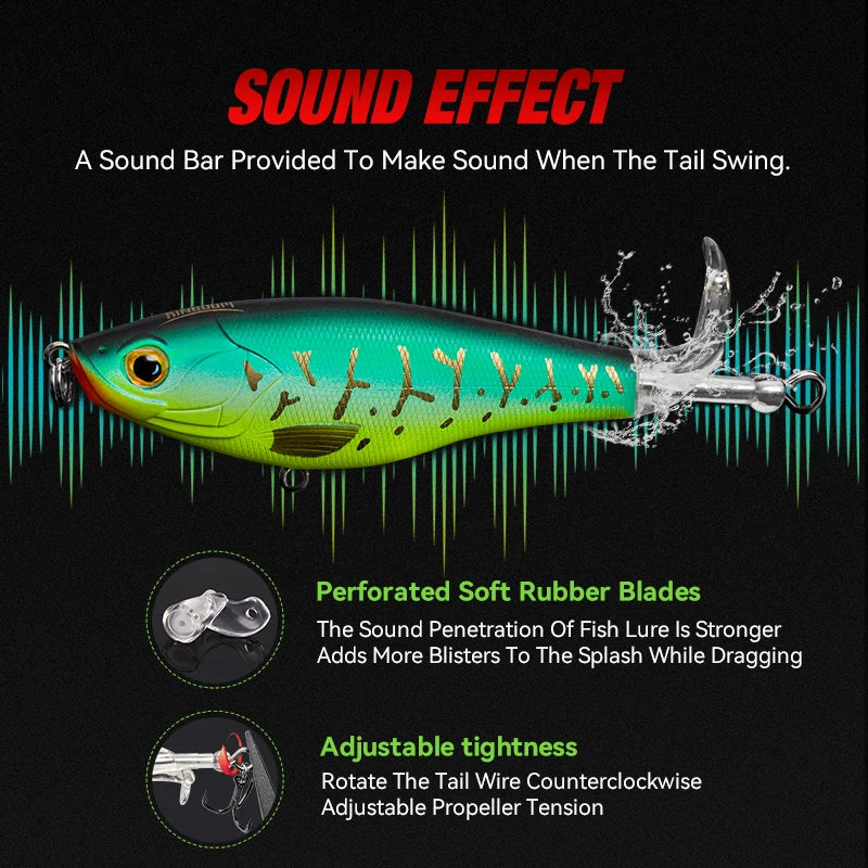 Floating Fishing Lures 3PCS Topwater Crankbait 90mm 11g / 110mm 17g Hard Baits with Treble Hooks, Realistic Fish Scale Design