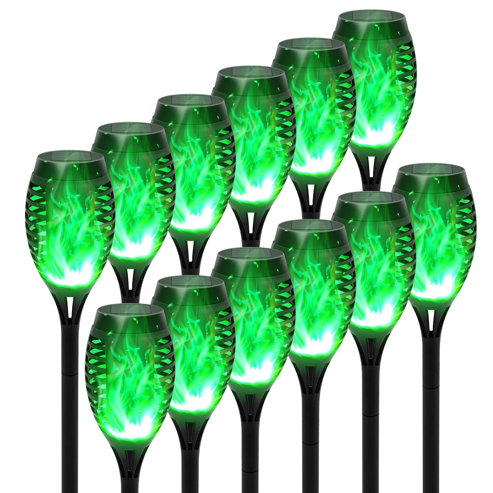 Solar Flame Torch Light LED Flickering For Lawn Path 4/6/8/12Pcs