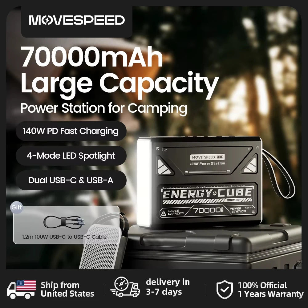LED Camping Lantern 70000mAh Large Capacity Battery w/ Rechargeable Lamp