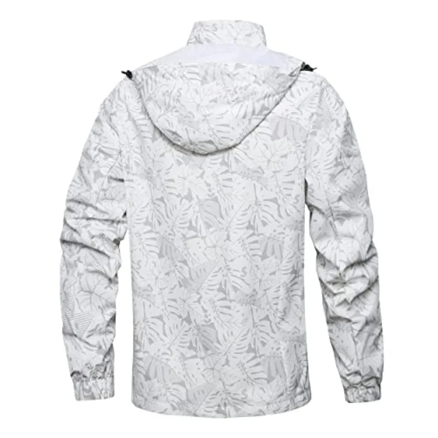 Men's Lightweight Waterproof Rain Jacket, Shell Hooded Outdoor Raincoat Hiking