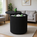 2-in-1 Outdoor Cooler Side Table, Black, 21" Lid, 12-Hour Cooled Drinks, Ideal for Porch, Poolside, Patio