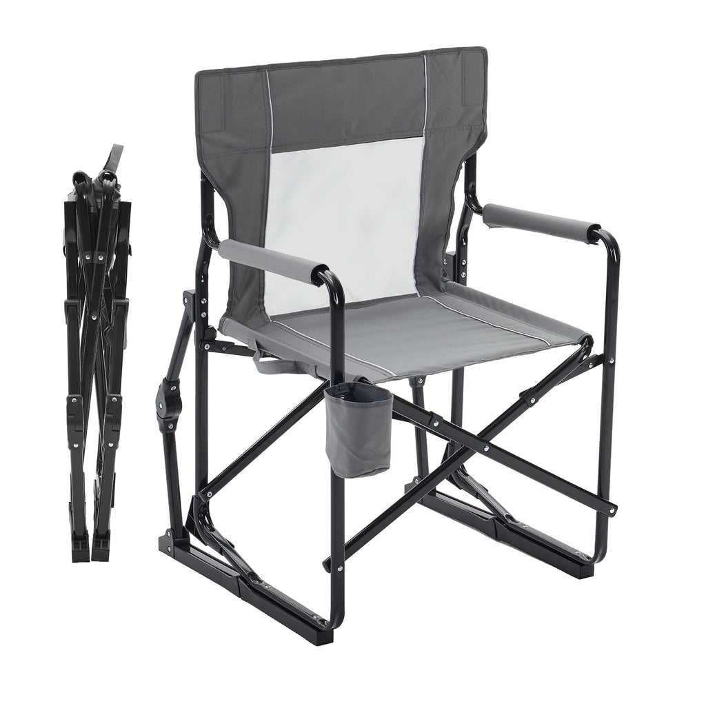 Outdoor Folding Portable Camping Chair Mesh Back Waterproof Armrests Sturdy Frame Foldable Seat