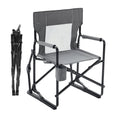 Outdoor Folding Portable Camping Chair Mesh Back Waterproof Armrests Sturdy Frame Foldable Seat