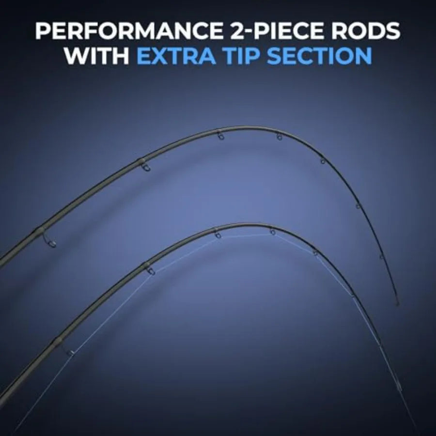 Twin-Tip Bass Fishing Rod IM7 Graphite Blanks with Nano Resin, Extra Tip, Titanium Guide Frames