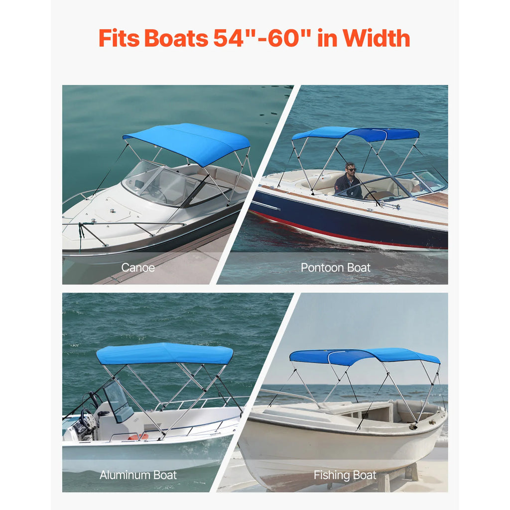 3 Bow Boat Bimini Tops Polyester Canopy