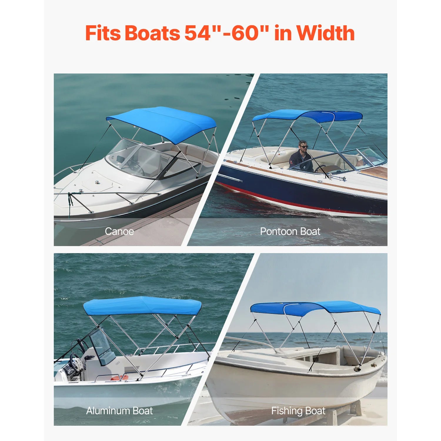3 Bow Boat Bimini Tops Polyester Canopy