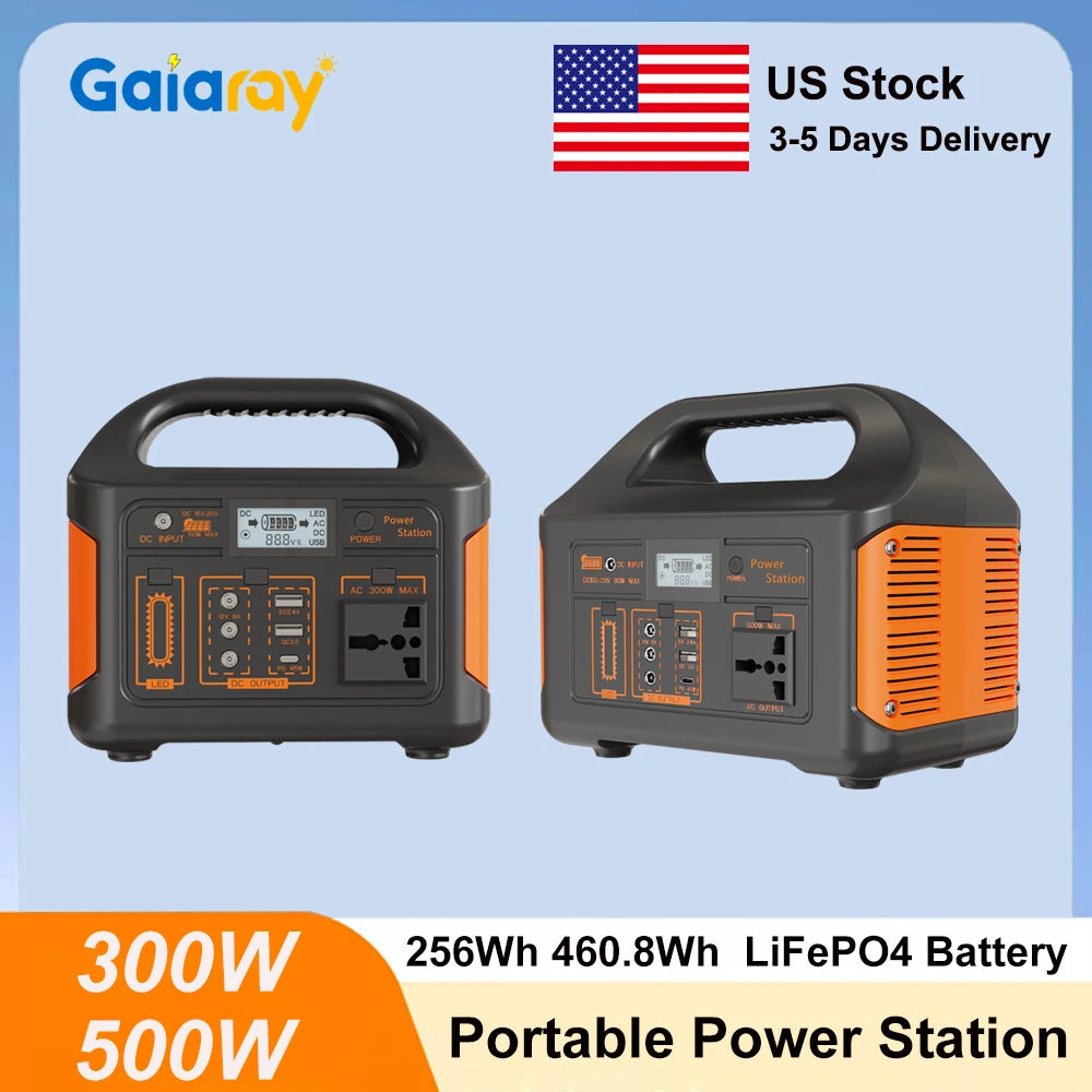 500W 300W Portable Power Station 460.8Wh LiFePO4 Battery Charging Station 110V Solar Generator Power Bank for Camping