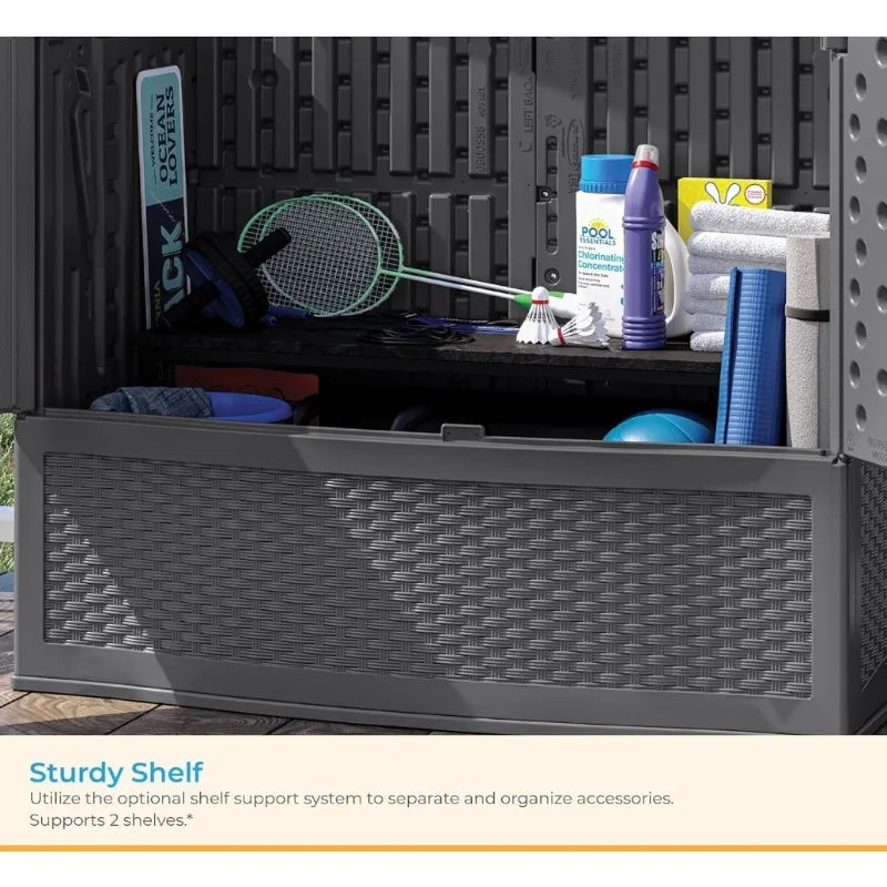 Vertical Deck Box,  Patio Storage Box for Furniture Cushions, 195-Gallon