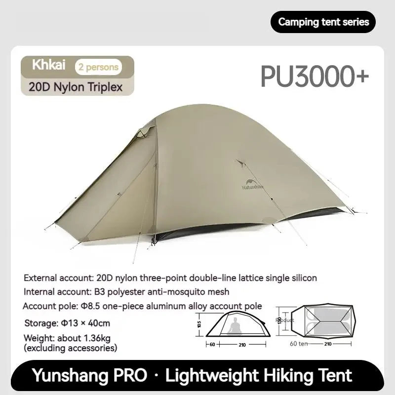 Hike Ultralight Pro Trekking Tent Nylon 1/2 People Tent