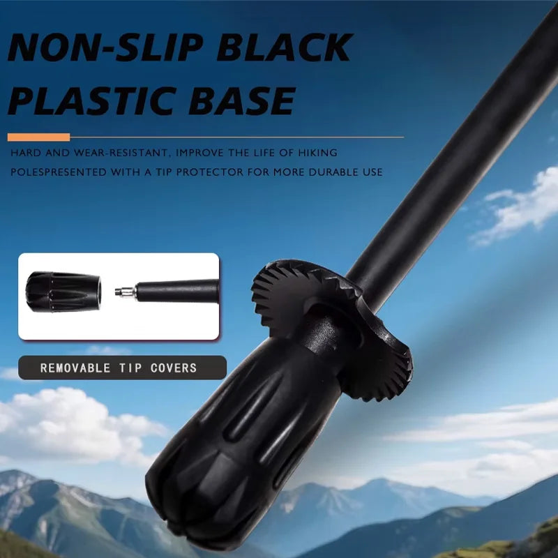 110g Ultra-Light 5-Section Foldable Carbon Fiber Trekking Poles Portable Outdoor Hiking Walking Sticks