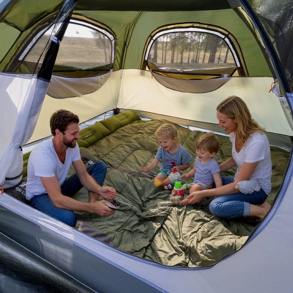 Pop Up Tent 2-3 Persons Instant Set Up Tent with Footprint Tarp & Porch, Automatic Double Layer Waterproof Camping Tent with Rainfly