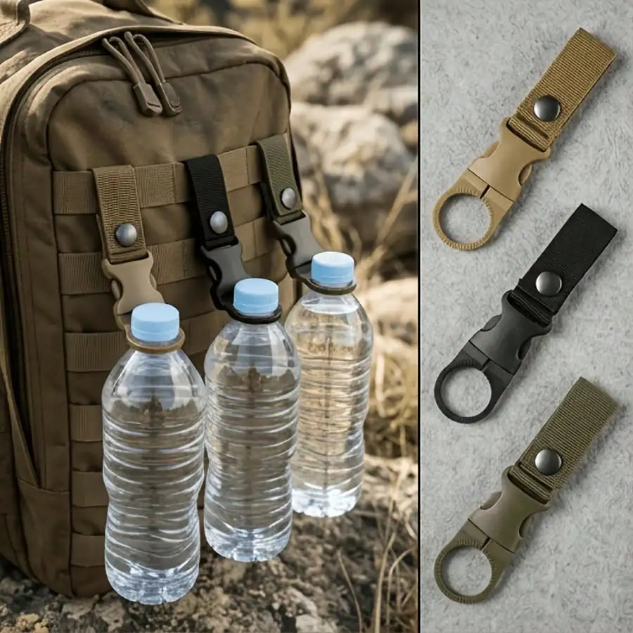 3pcs Outdoor Portable Hiking Carabiner Water Bottle Quick Clip Hook Bottle Carrier Durable Nylon Plastic Camping Backpack Accessories