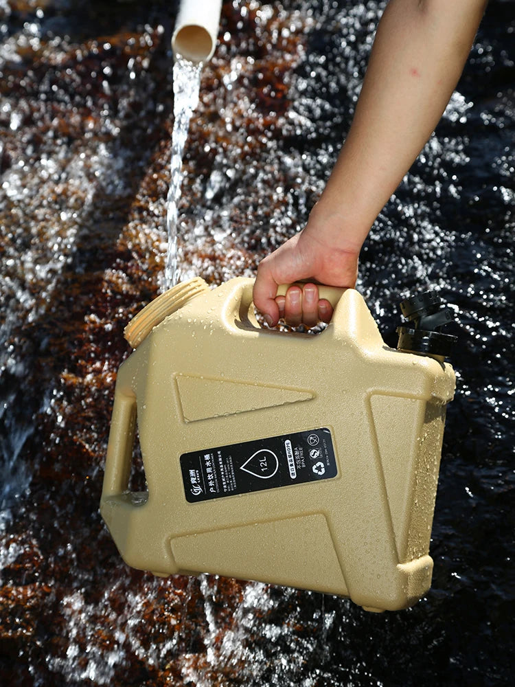 12L Camping Water Container Carrier Portable Large Capacity Outdoor Hiking