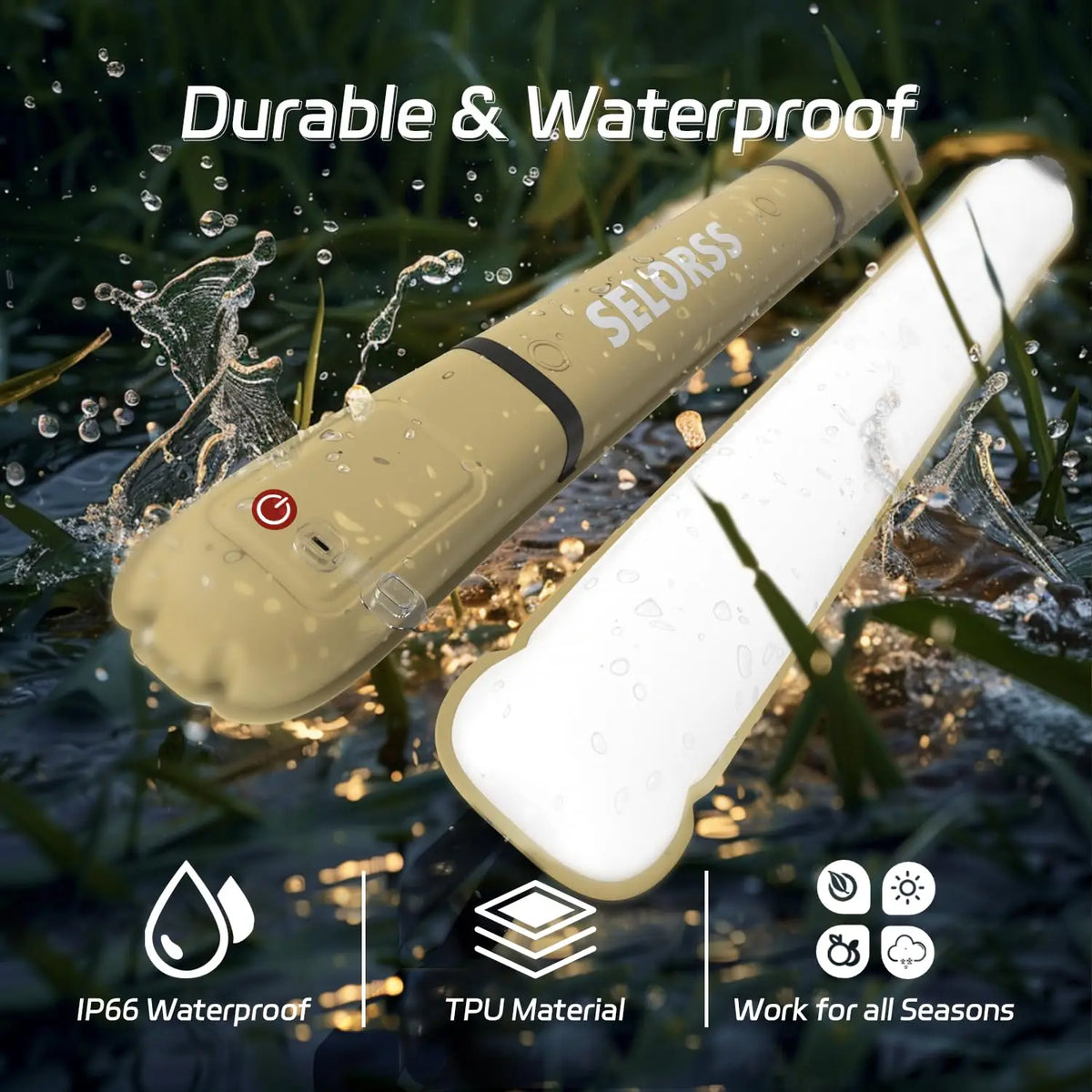 Rechargeable Portable Camping Strong Light Waterproof 2000 mAh Tent Lamp Spotlight Outdoor Lighting