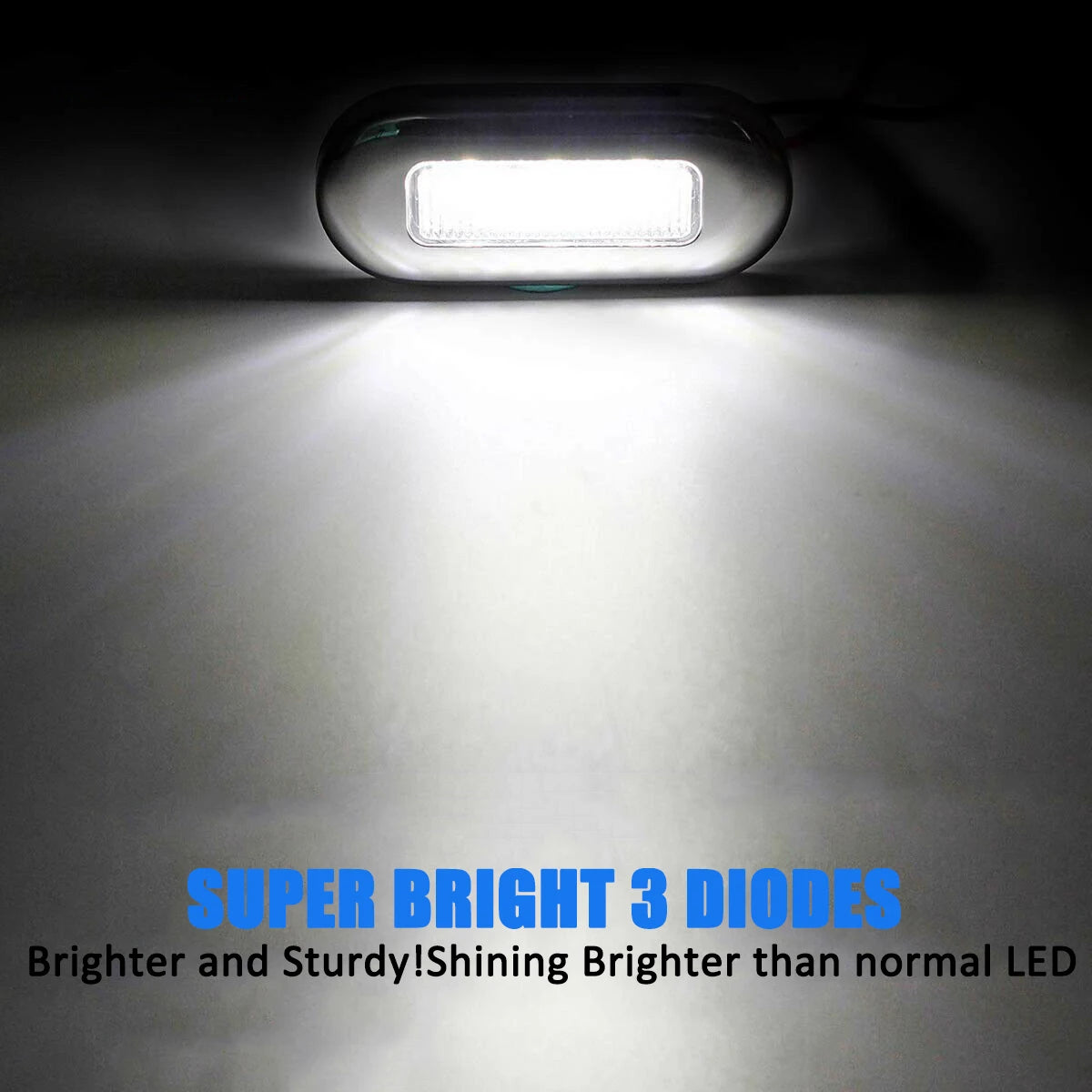 4pcs Boat Courtesy Lights Marine Grade 24V Waterproof Cool Blue LED